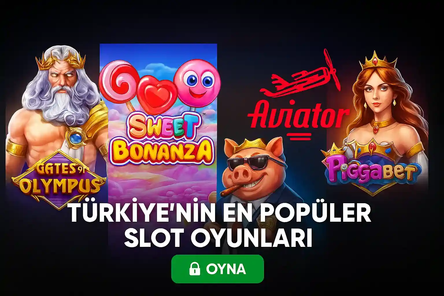 BetWild Türkiye'nin en popüler slot oyunları - Gates of Olympus, Sweet Bonanza, Aviator ve PragaBet logoları bir arada