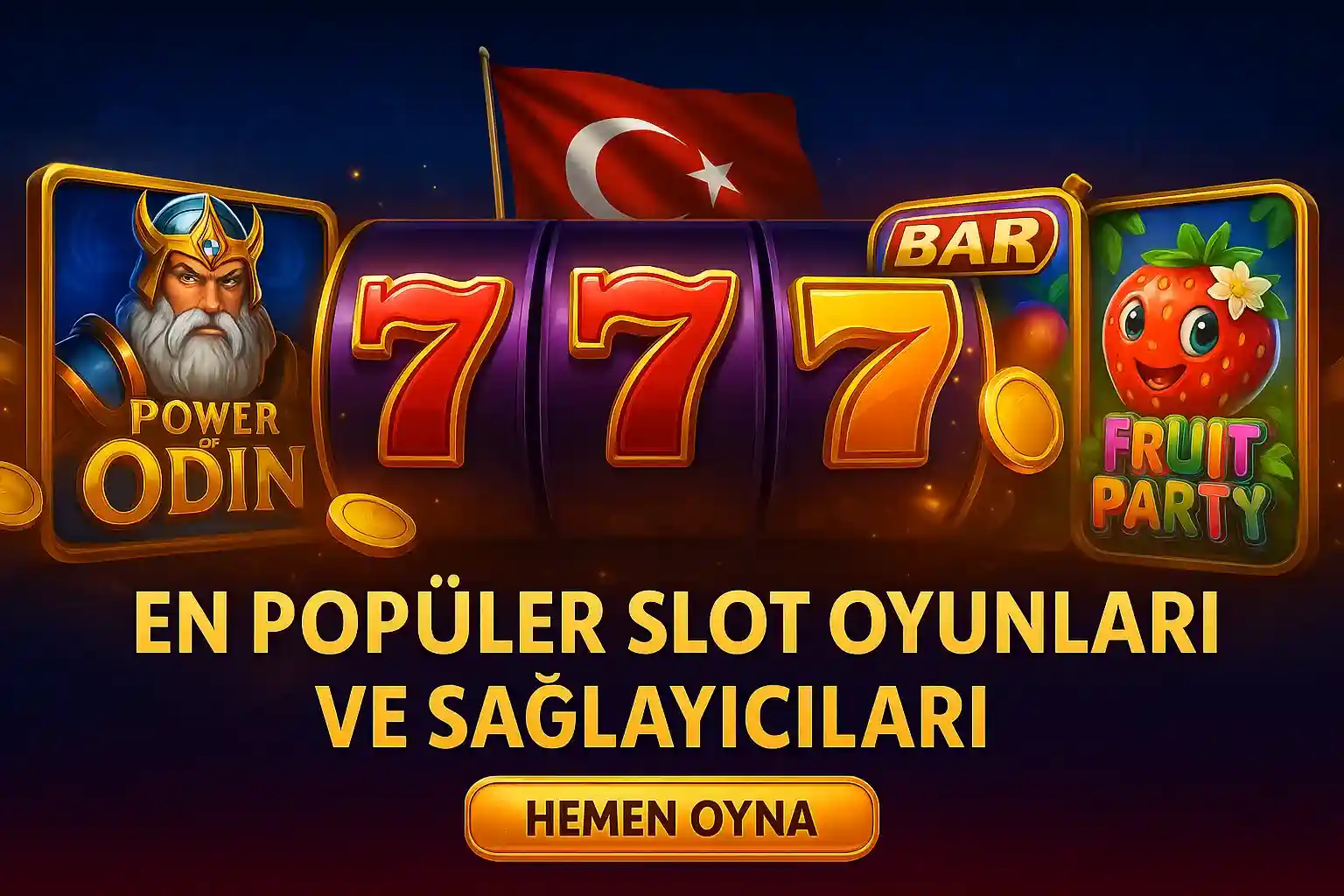 Türk bayraklı en popüler slot oyunları, Power Odin 777 Fruit Party slot makineleri ve sağlayıcıları hemen oyna